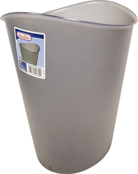 Poubelle ovale 11,4 L en plastique Stérilite gris