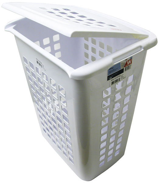 Manne à linge rectangle avec couvercle Stérilite blanc