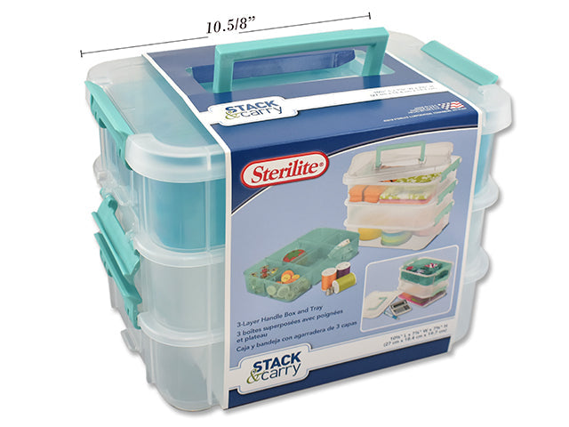 Boîte de rangement 14 po x 7 po x 7 po 3 étages Stérilite