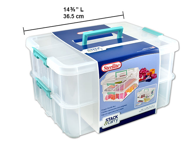 Boîte de rangement 14 po x 10 po x 7 po 2 étages Stérilite