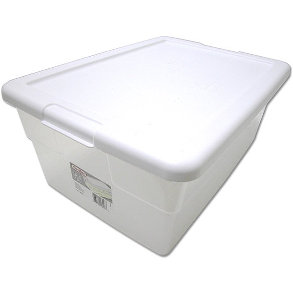 Boîte de rangement 17 po x 12 po x 7 po blanche Stérilite (16 L)