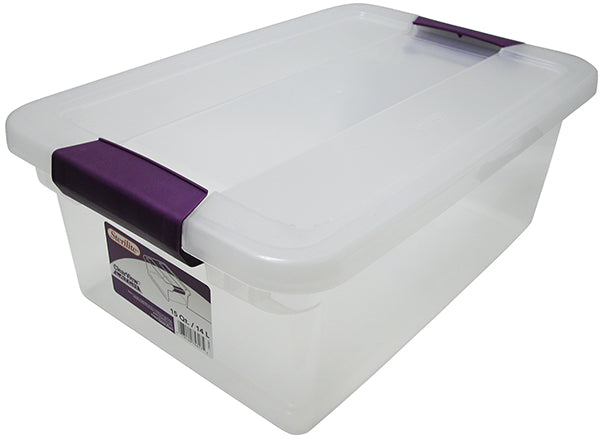 Boîte de rangement 14 L avec couvercle clair