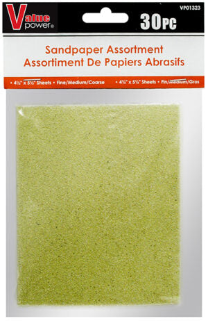 Papier abrasif 4,2 po x 5 po grains variés (paquet de 30)