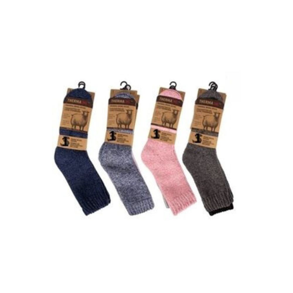 Bas thermal en laine 4 couleurs (paquet de 12)