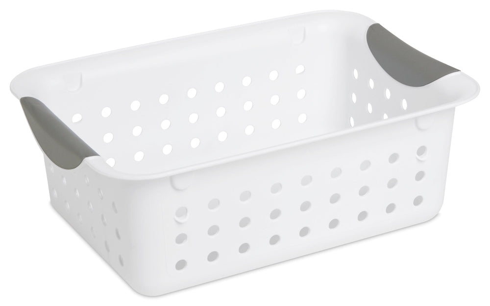 Panier en plastique 11 po x 8 po x 4 po Stérilite blanc