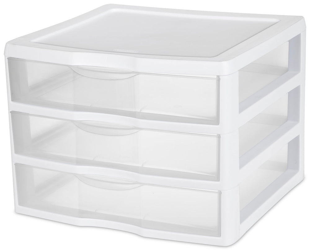 Rangement 3 tiroirs 14,5 po x 14,5 po x 10,5 po clair