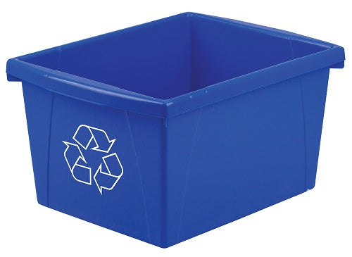 Poubelle à récupération 15 po x 11 po x 8 po en plastique bleu