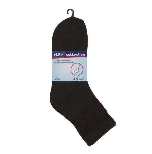 Bas aux mollets pour femme diabétique Elite collection poucesinture 5-9 - 2 paires blanc