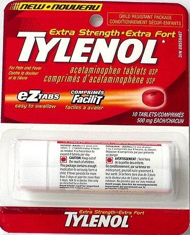 Tylénol extra-fort 500 mg format de poche (paquet de 10)