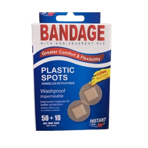 Pansement rond en plastique Instant Aid (boîte de 60)