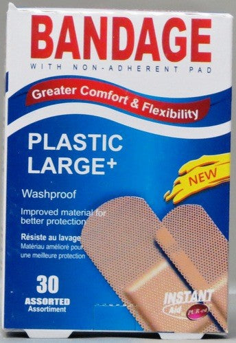 Pansement en plastique large (paquet de 30)