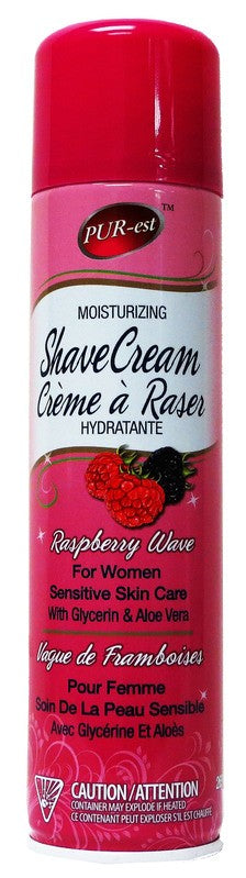 Crème à raser pour femme vague de framboises 280 ml Pur-est