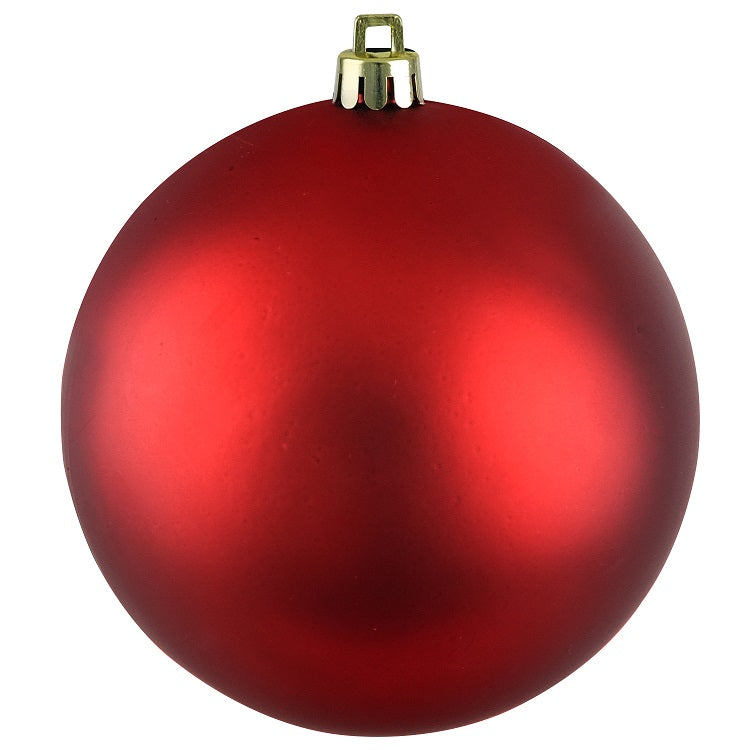 Ornement boule de Noël 90 mm rouge mât