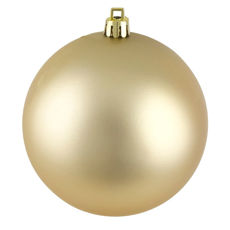 Ornement boule de Noël 90 mm or pâle mât