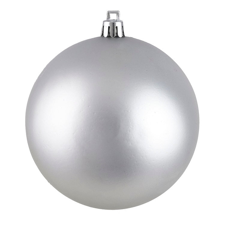 Ornement boule de Noël 90 mm argent mât