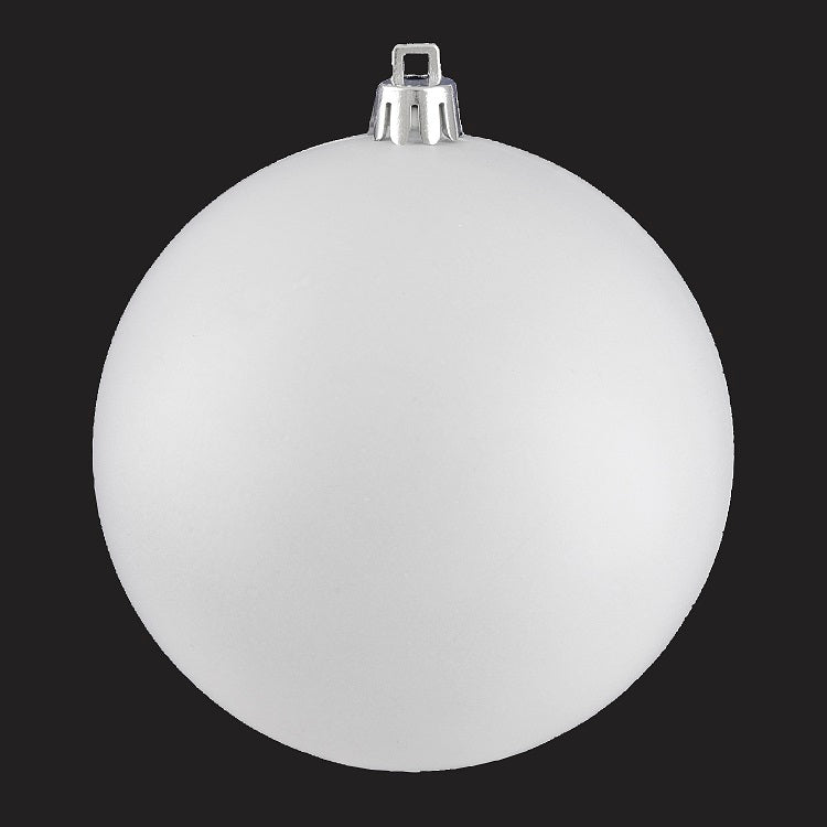 Ornement boule de Noël 90 mm blanc mât