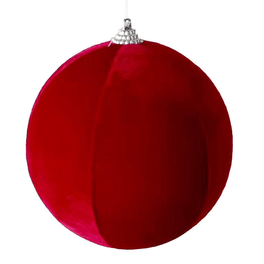 Ornement boule de Noël en velours bourgogne