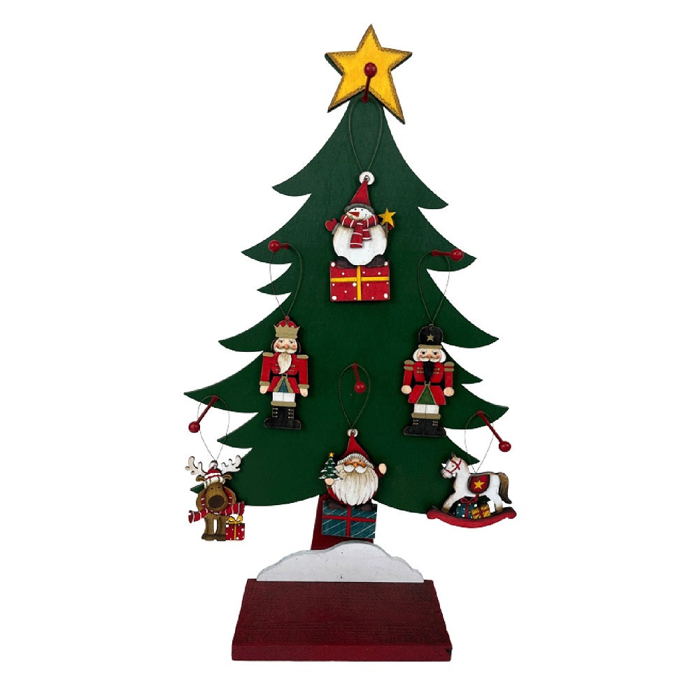 Ornement personnage de Noël en bois 5 po