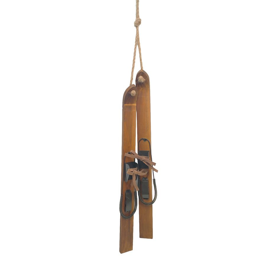 Paire de ski en bois et métal 19,5 po