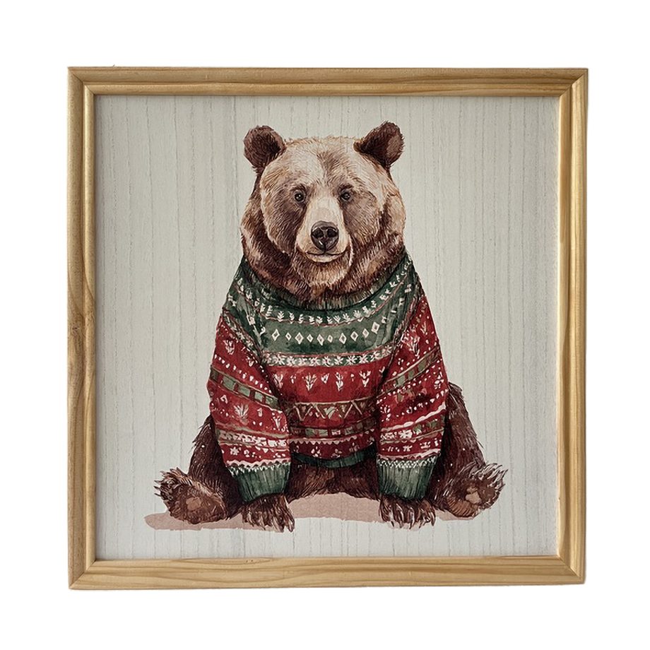 Toile dans un cadre en bois 24 po x 24 po ours