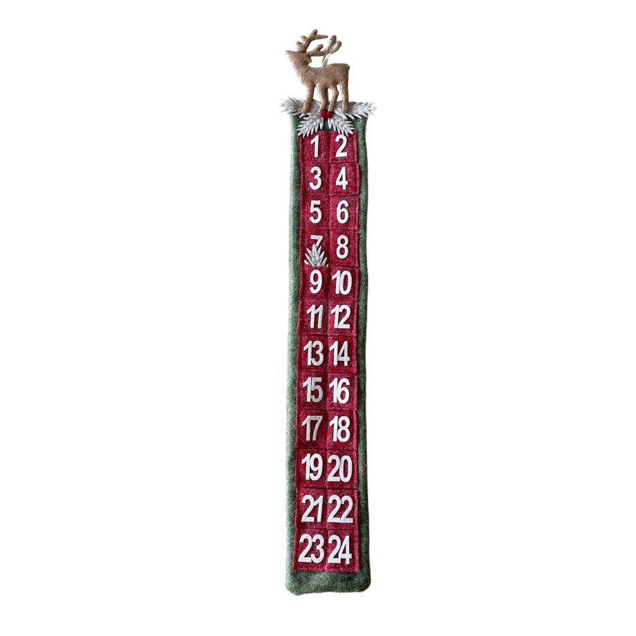 Calendrier de l'avent en feutre 7 po x 37 po