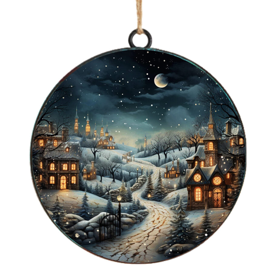 Ornement 4 po en métal réveillon de Noël