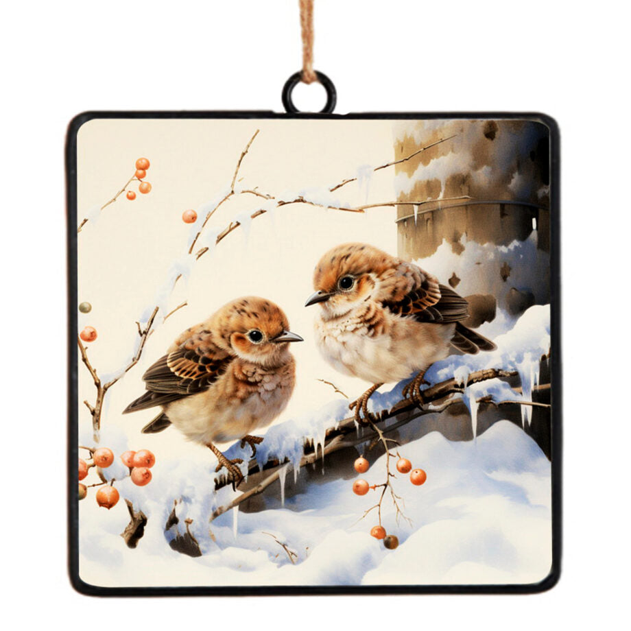 Ornement 4 po en métal oiseaux