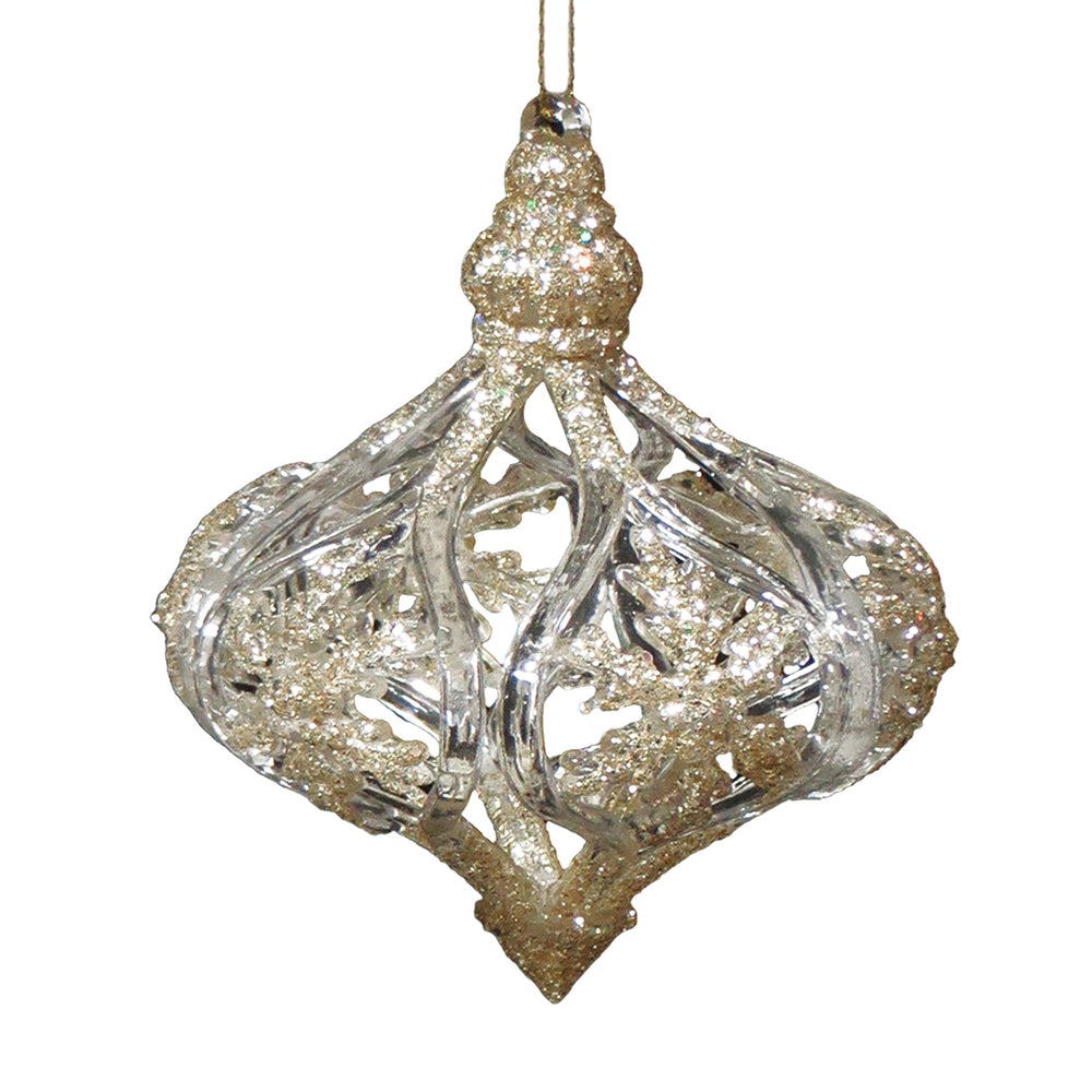 Ornement goutte avec flocon or brillant 3,75 po