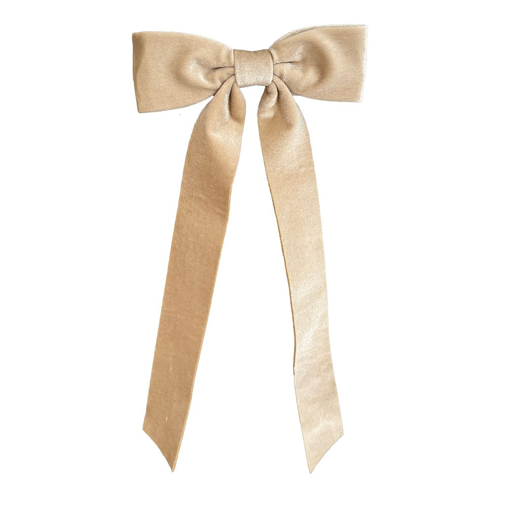 Boucle de velours beige avec clip 15 po x 6,5 po