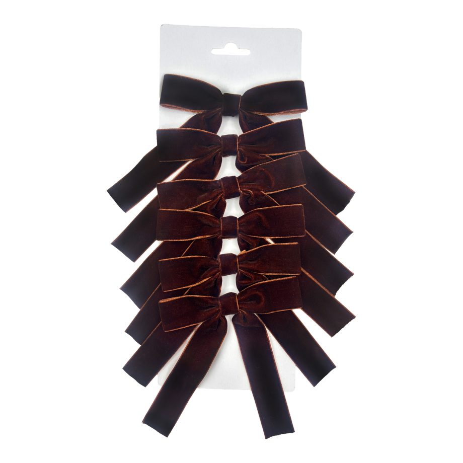 Boucle en velours 5 po x 6,5 po brun (paquet de 6)