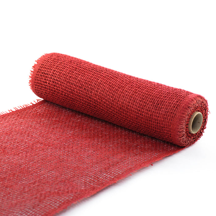 Ruban décoratif en tulle 12 po x 15 pi aspect jute rouge