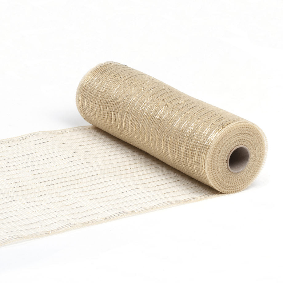 Ruban décoratif en tulle 10,5 po x 30 pi champagne métallique