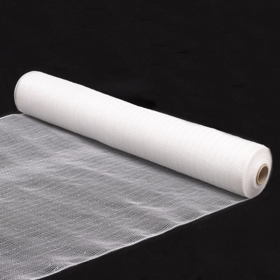 Ruban décoratif en tulle 21 po x 30 pi blanc iridescent