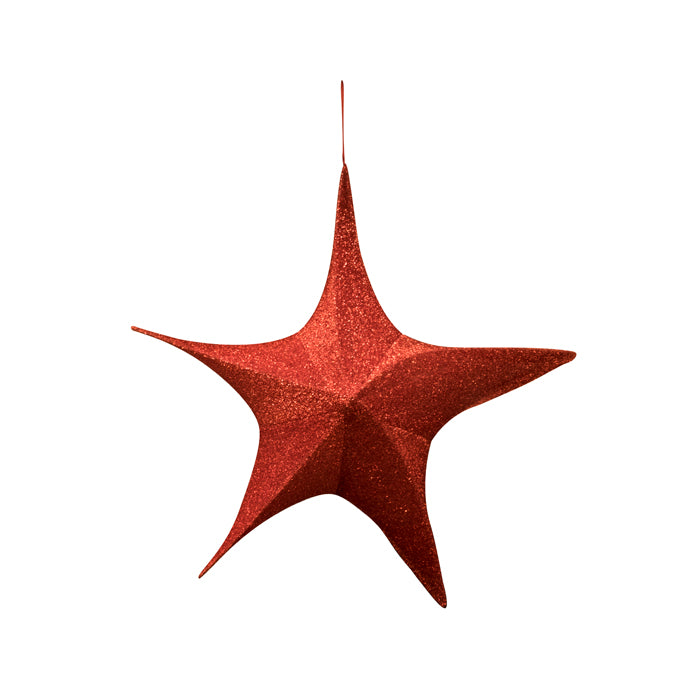 Étoile en tissu 3D rouge