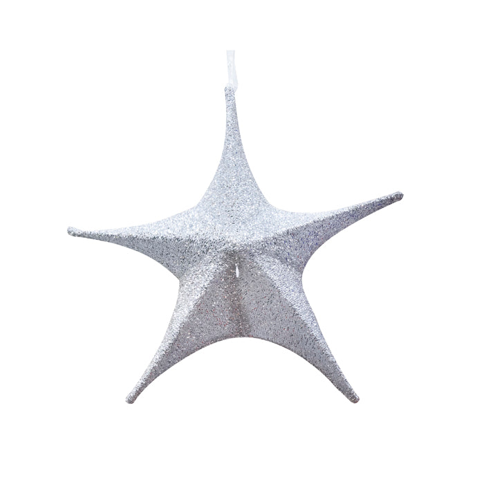 Étoile en tissu 3D argent