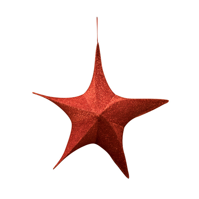 Étoile en tissu 3D rouge