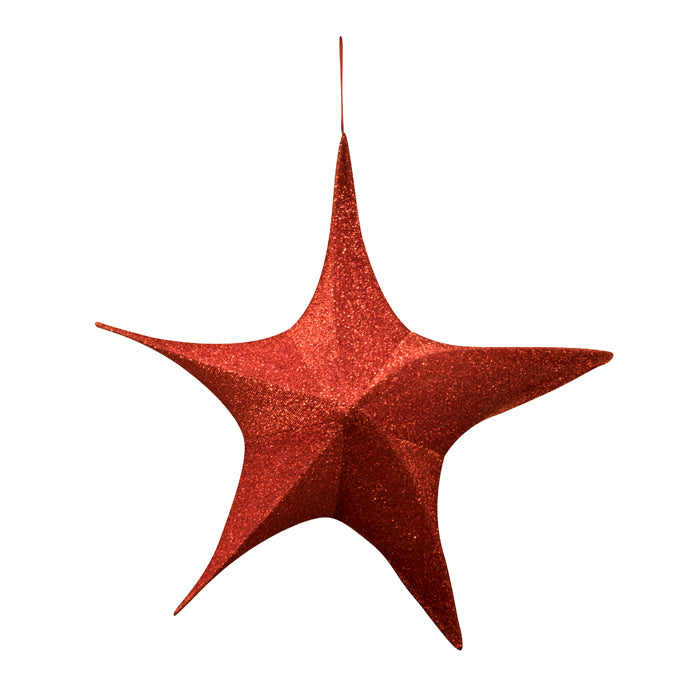 Étoile en tissu 3D rouge