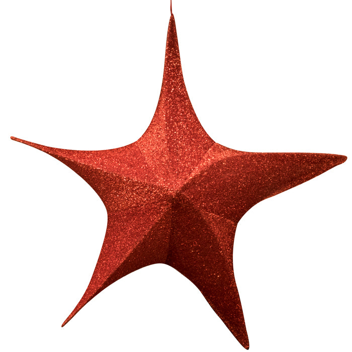 Étoile en tissu 3D rouge