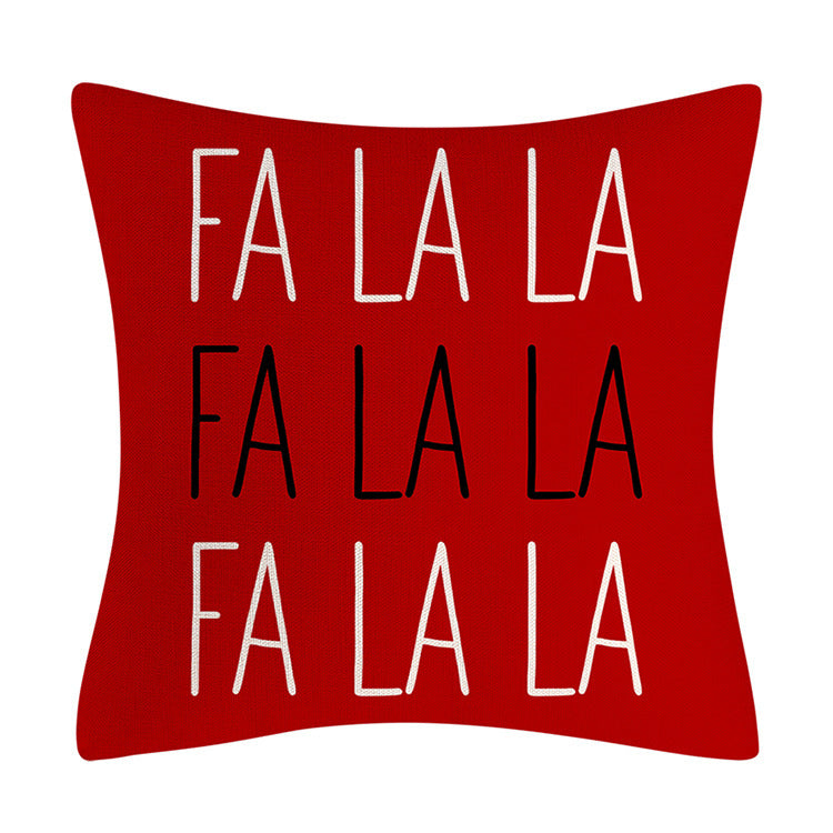 Coussin rouge Fa La La