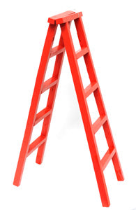 Escabeau en bois décoratif rouge 18 po