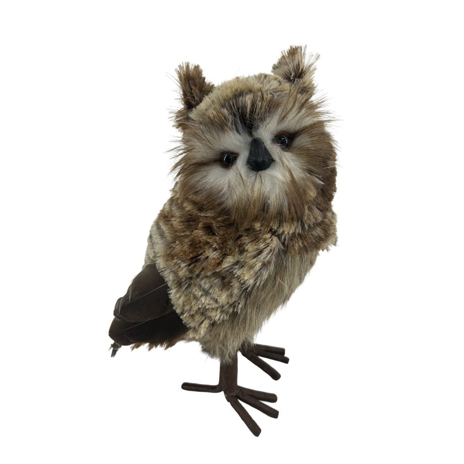 Hibou 6,5 po x 10 po fourrure brune