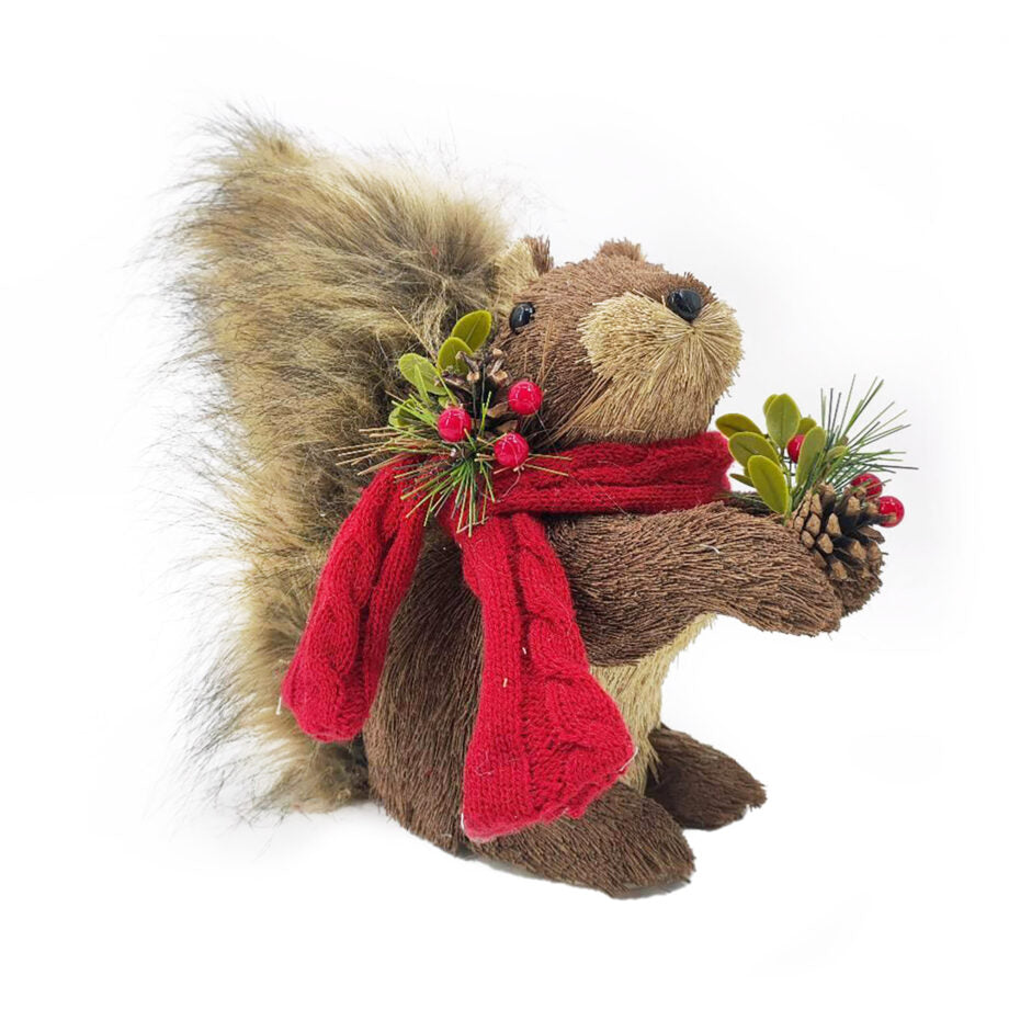Écureuil brun 9,5 po avec foulard rouge