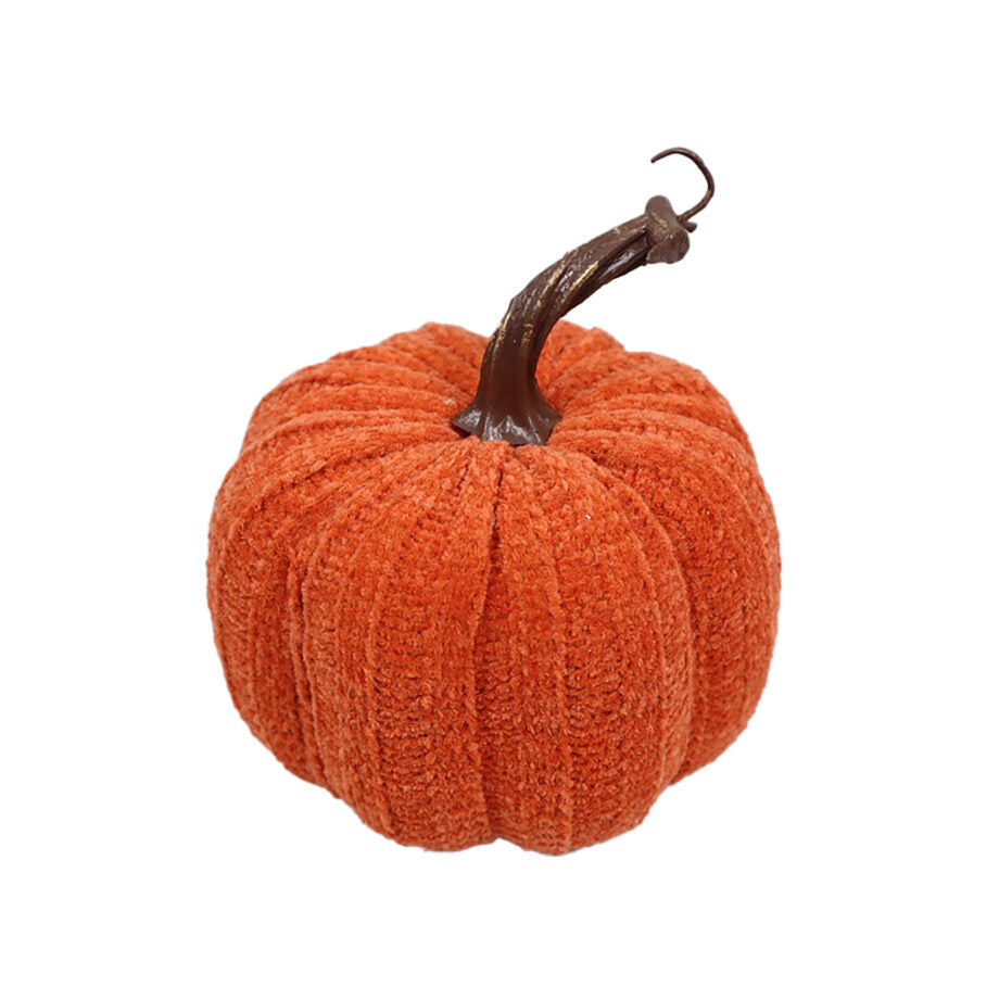 Citrouille décorative 5,5 po en tricot orange