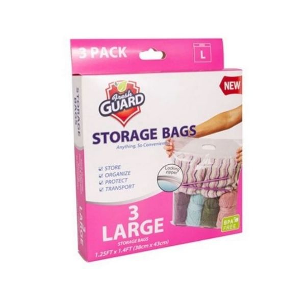 Sac de rangement Fresh Guard L 15 po x 17 po (paquet de 3)