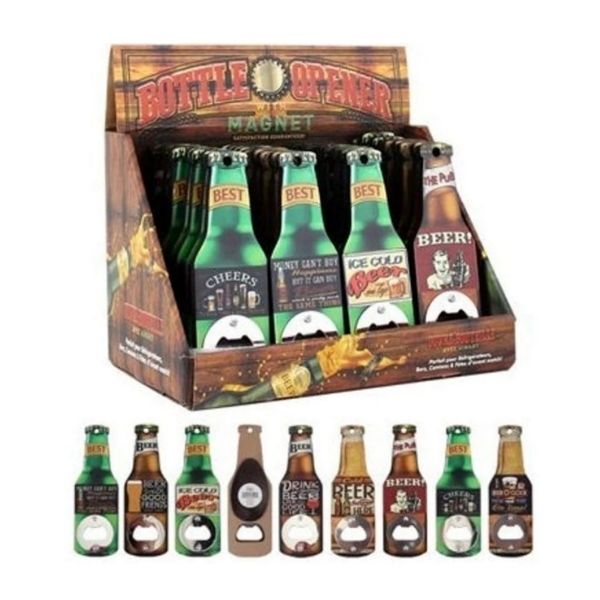 Ouvre-bouteille magnétique avec motif de bière