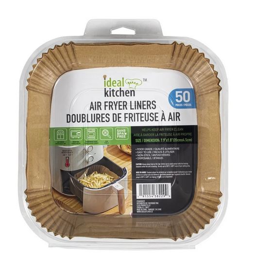 Doublure pour friteuse à air carrée 20 cm (paquet de 50)