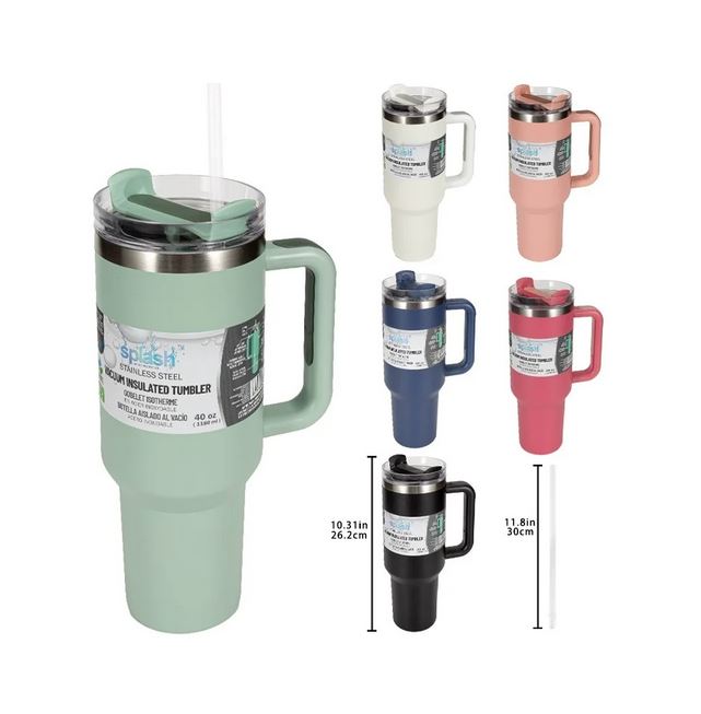 Tasse isolée en inox 40 oz avec paille