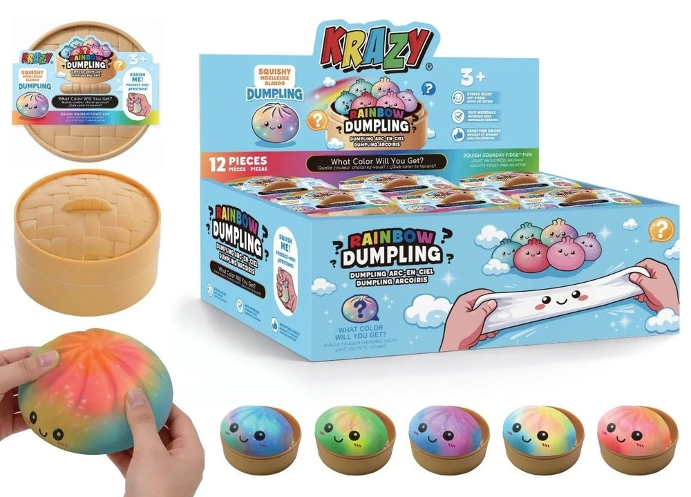 Squishy Dumpling jouet mystère à presser 4 po arc-en-ciel
