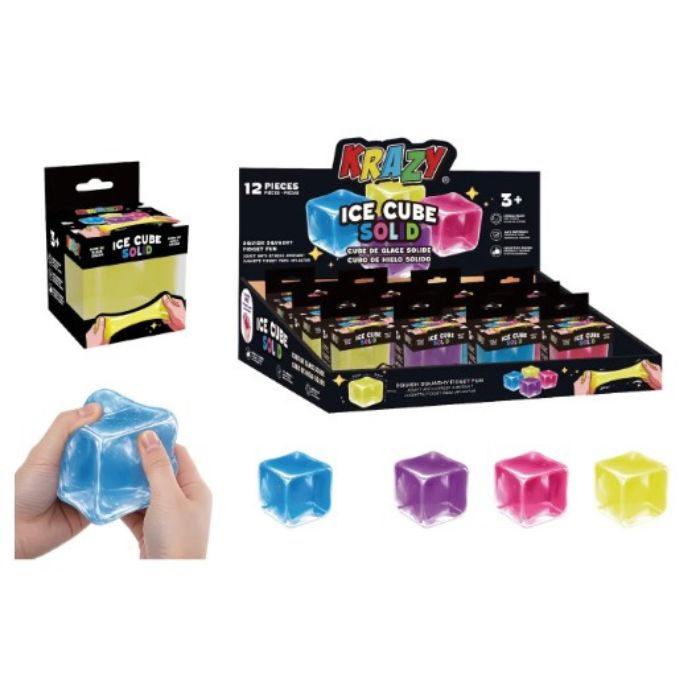 Cube de sucre en gel sensoriel anti-stress à presser 2 po couleur solide