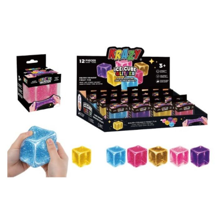 Cube de sucre en gel sensoriel anti-stress à presser 2 po brillant